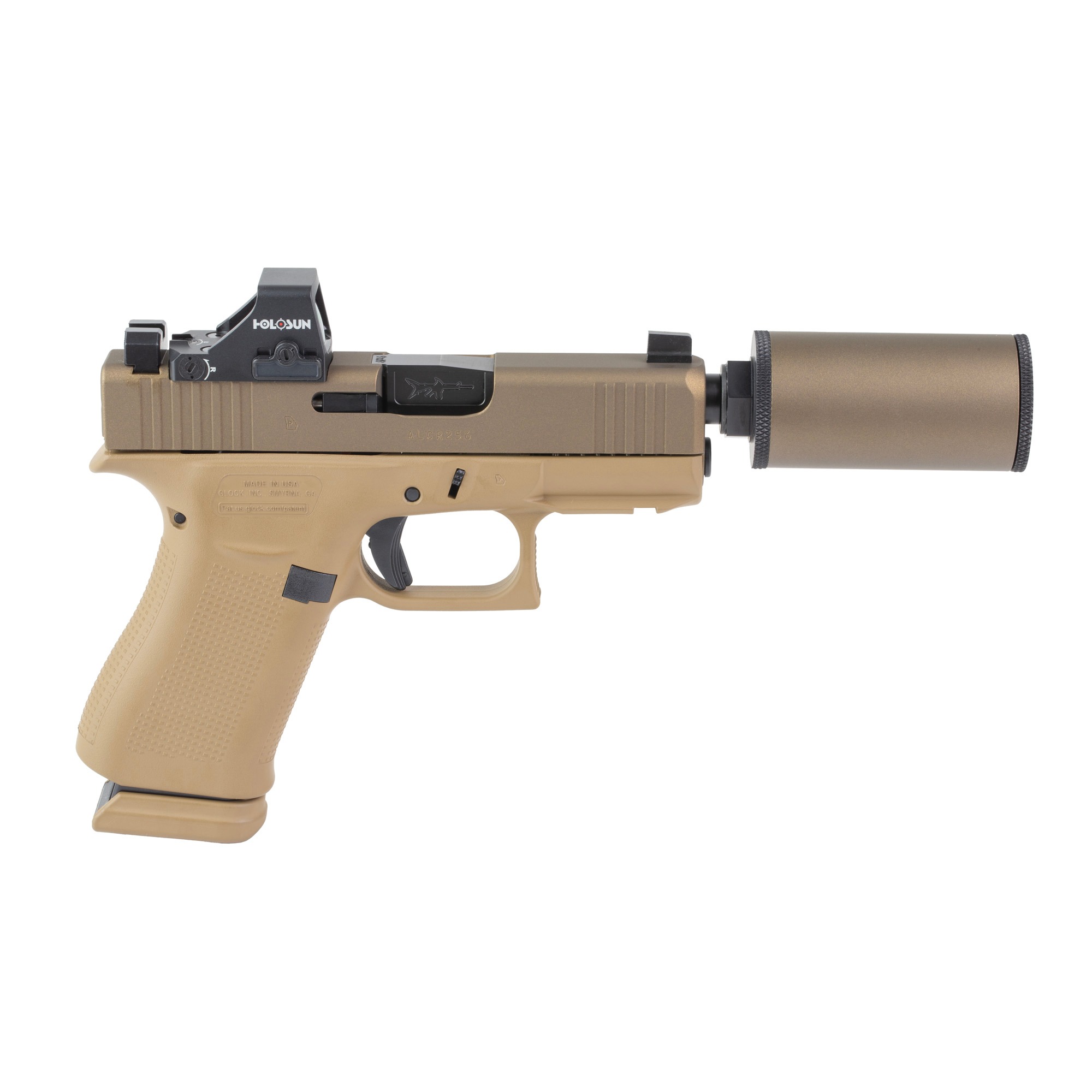 Glock 43X w- Holosun 407K, 9mm, 3.92" Threaded Barrel, 15 RDs, Flat Dark...-img-1
