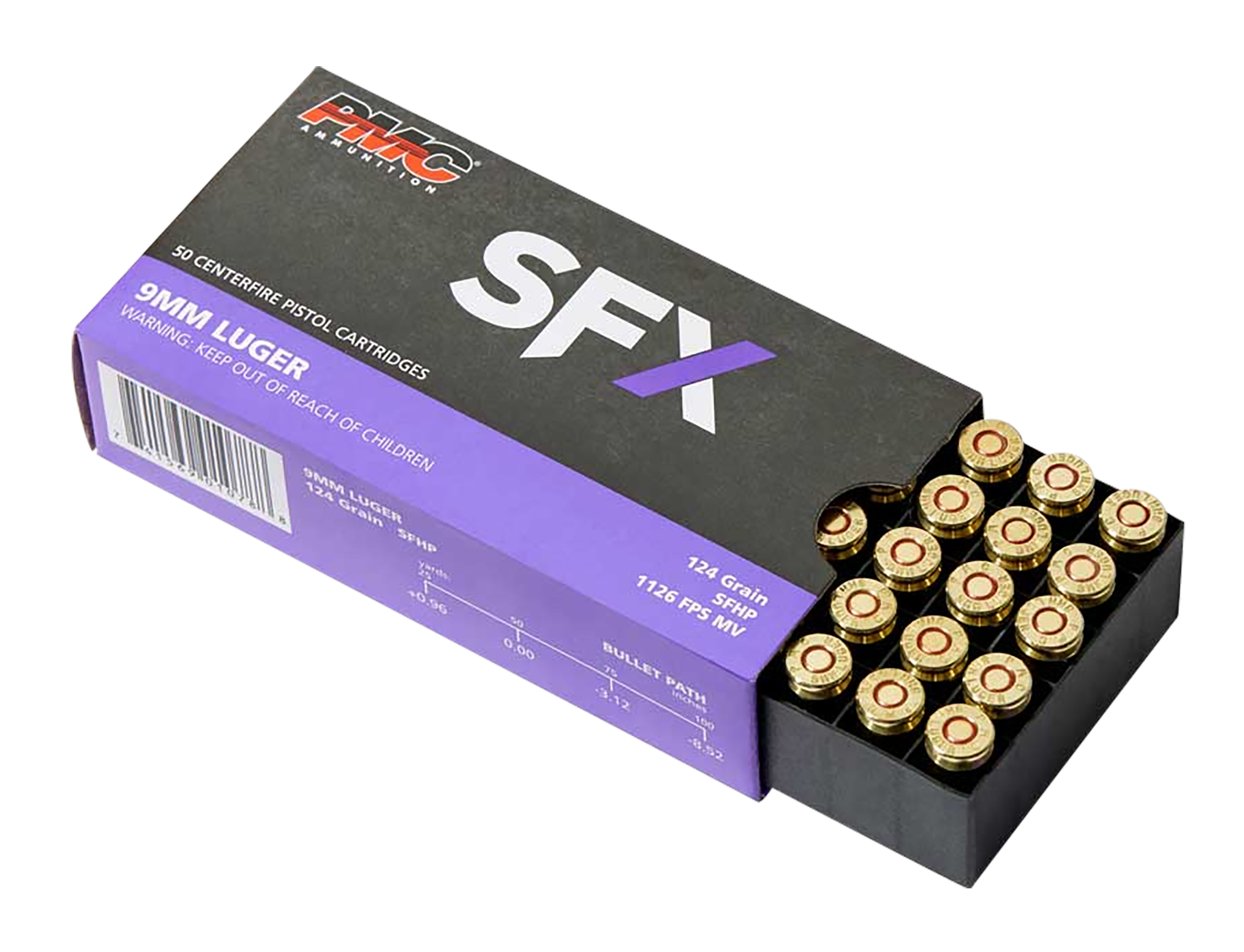 PMC 9SFX SFx  9mmLuger 124gr StarFire Hollow Point 50 Per Box/20 Case