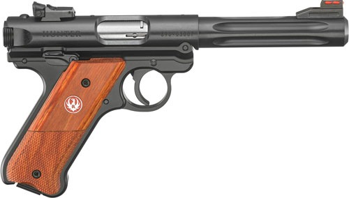 RUGER MARK IV HUNTER 22LR 5.5" BLUE FLUTED ADJ. LAMINATD