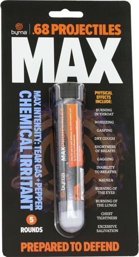 BYRNA MAX PROJECTILES 5 COUNT TUBE .68 CAL