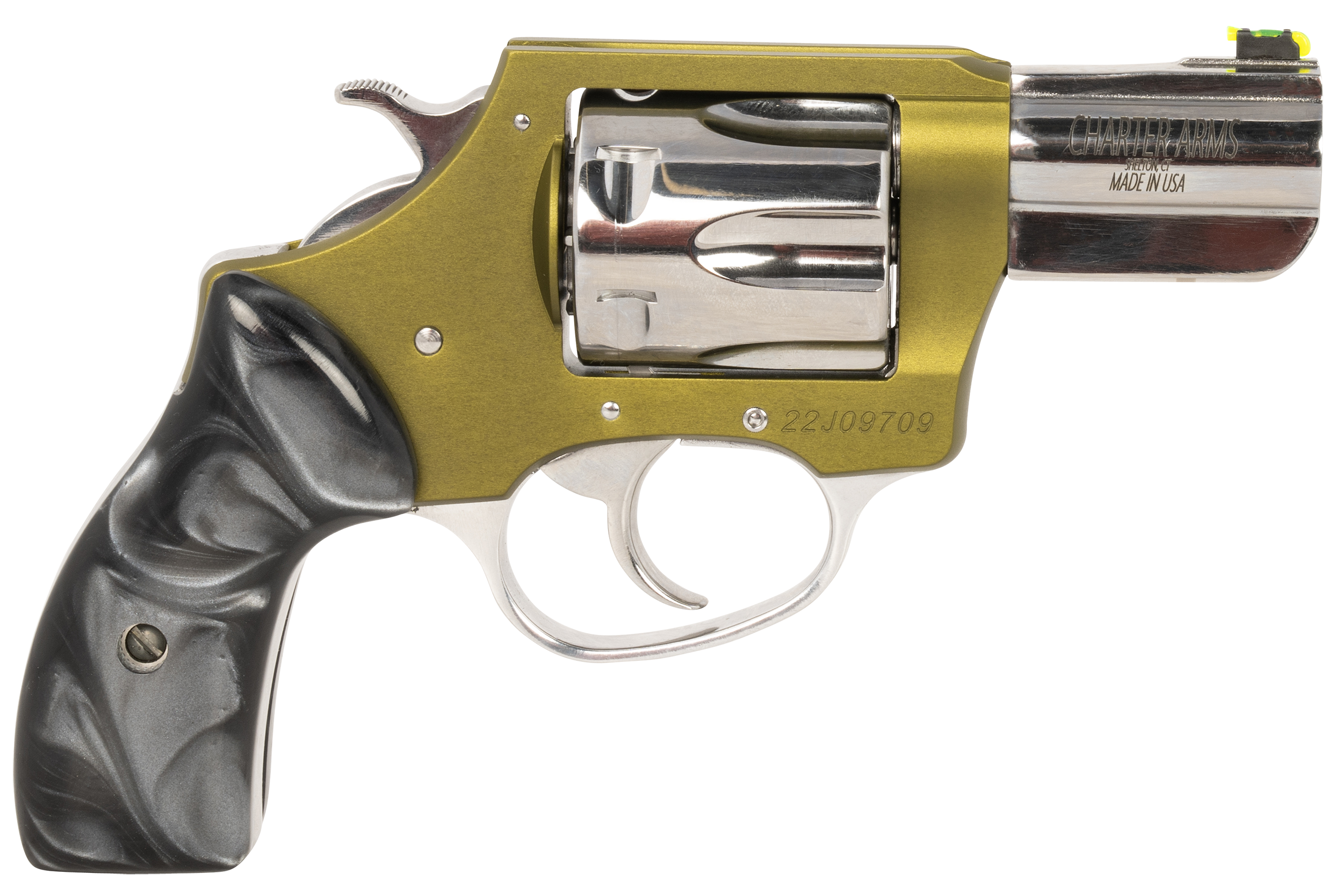 Charter Arms 53624 Undercover II Large 38 Special, 6 Shot 2.20" High Polished Stainless Steel Barrel & Cylinder, OD Green Anodized Aluminum Frame, Black Pearlite Grip, Exposed Hammer