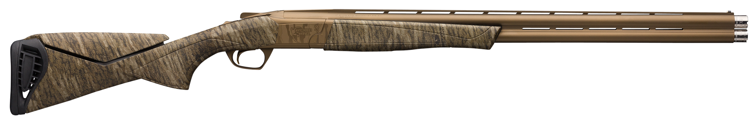 Browning 018719205 Cynergy Wicked Wing 12 Gauge 3.5" 2rd 26" Barrel, Burnt Bronze Cerakote Metal Finish, Mossy Oak Bottomland Adjustable Comb Stock