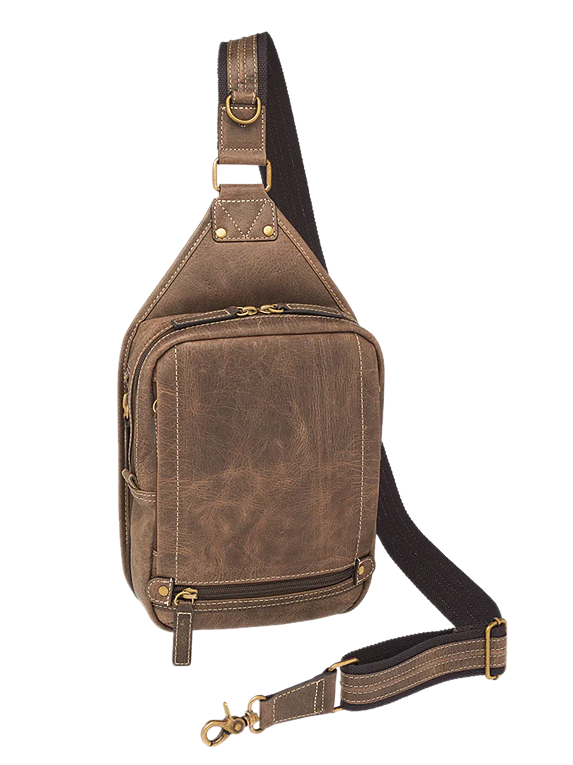 Gun Tote'n Mamas Mini Sling Concealed Carry Bag Distressed Buffalo Brown