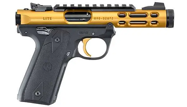dRUGER MRK IV 22/45 LTE 22LR 4.4 GLD ANODZD BLK GRP ADJ SGHT 10RD