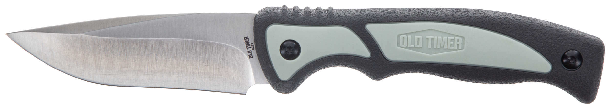 Old Timer 1137135 Trail Boss  3.70" Fixed Drop Point Plain Stainless Steel Blade 5.25" TPE Handle Includes Sheath