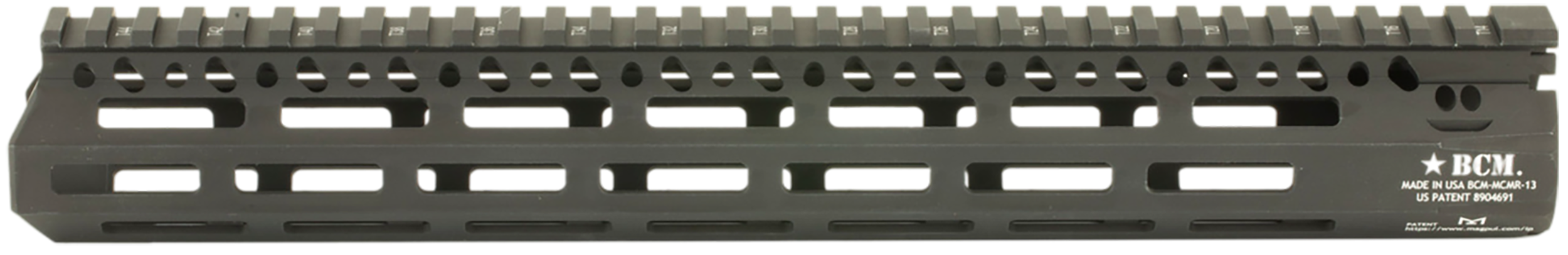 BCM MCMR13556BLK BCMGunfighter MCMR 13" M-LOK, Free-Floating Style Made of Aluminum with Black Anodized Finish for AR-Platform
