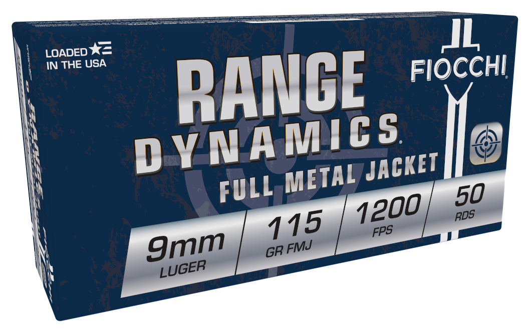 Fiocchi 9AP Range Dynamics  9mmLuger 115gr Full Metal Jacket 50 Per Box/20 Case