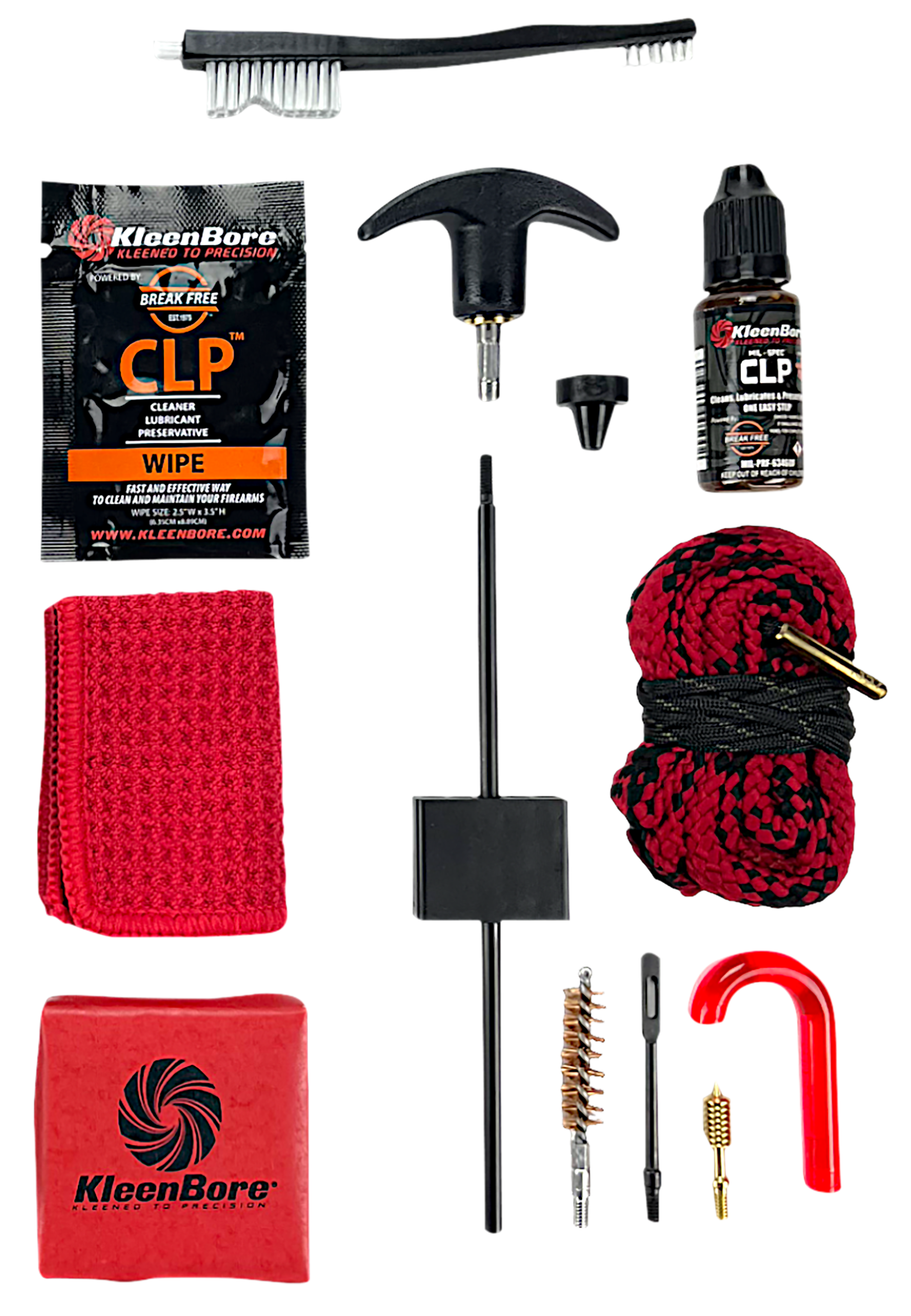 KleenBore KDS-556 Dual Kleen Rod & Pull Through Rope Cleaner .223/ 5.56mm Rifle 30" Steel Nylon Bristles Phosphor Bronze Bristles