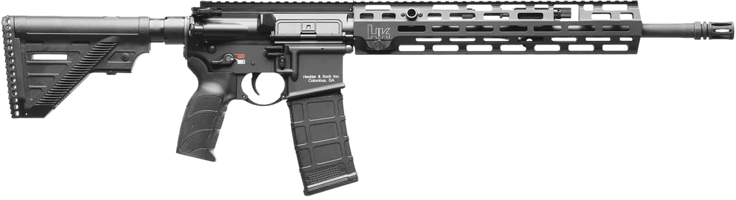HK 81000828 MR556 A4 5.56x45mm 10+1 16.50" Black Threaded Barrel, Black Picatinny Rail, M-LOK Handguard, 6 Position Black Synthetic Stock, Ambidextrous