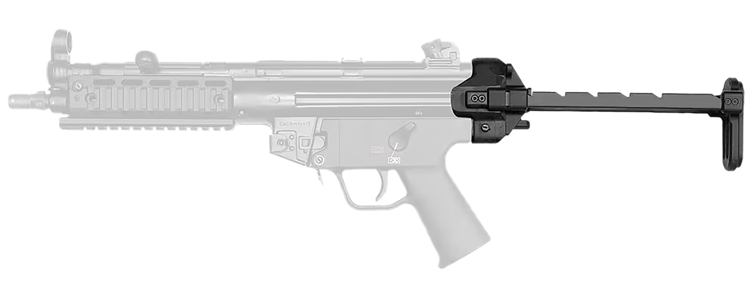 B&T Firearms BT200590 HK MP5  Black Steel/Aluminum Telescoping Collapsible, Fits H&K MP5 Retractable