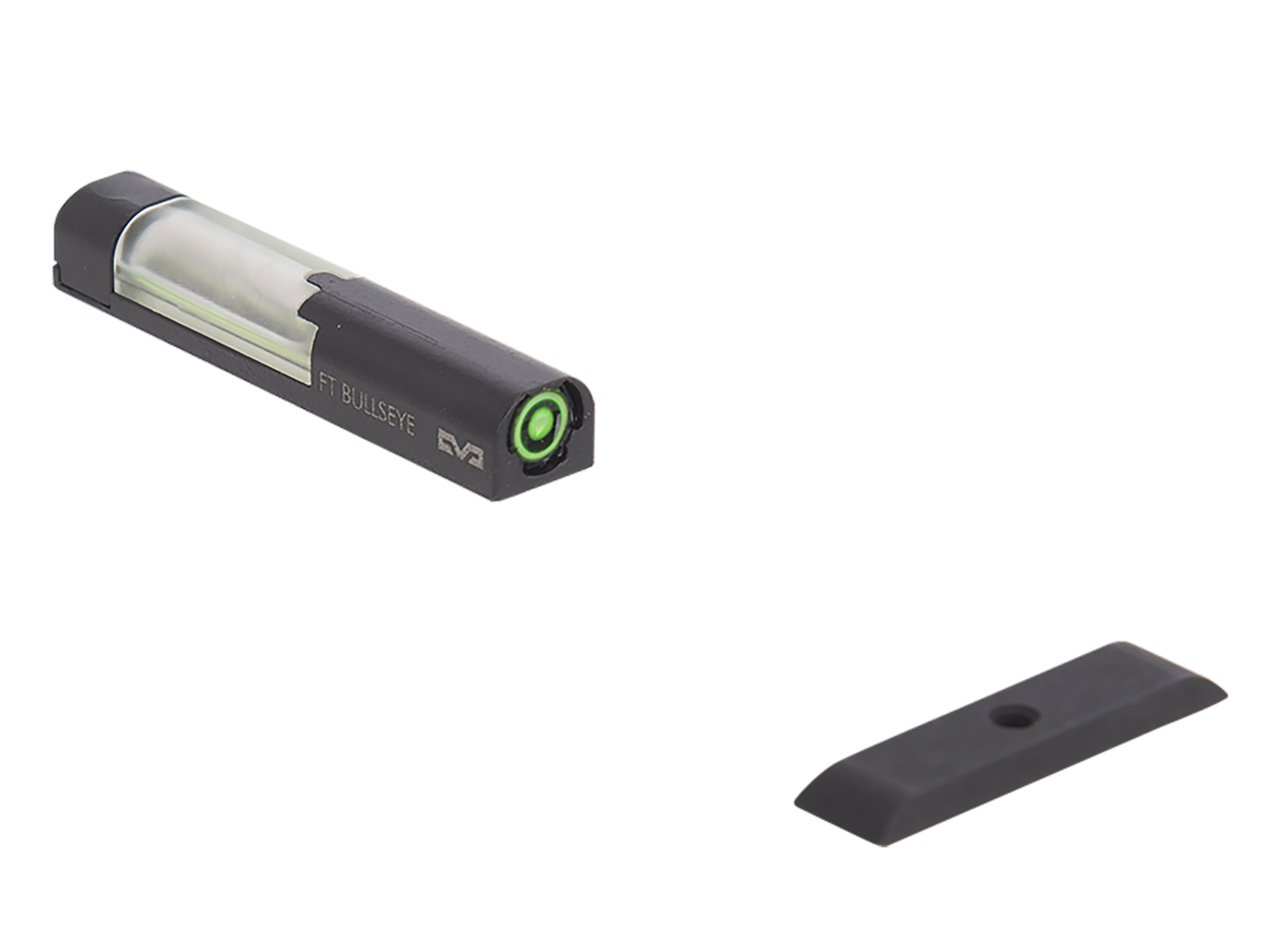 Meprolight USA 632013108 FT Bullseye Front Sight Green/Tritium/Fiber Optic, Black Frame, Compatible w/Glock Gen 1-5, Post Mount