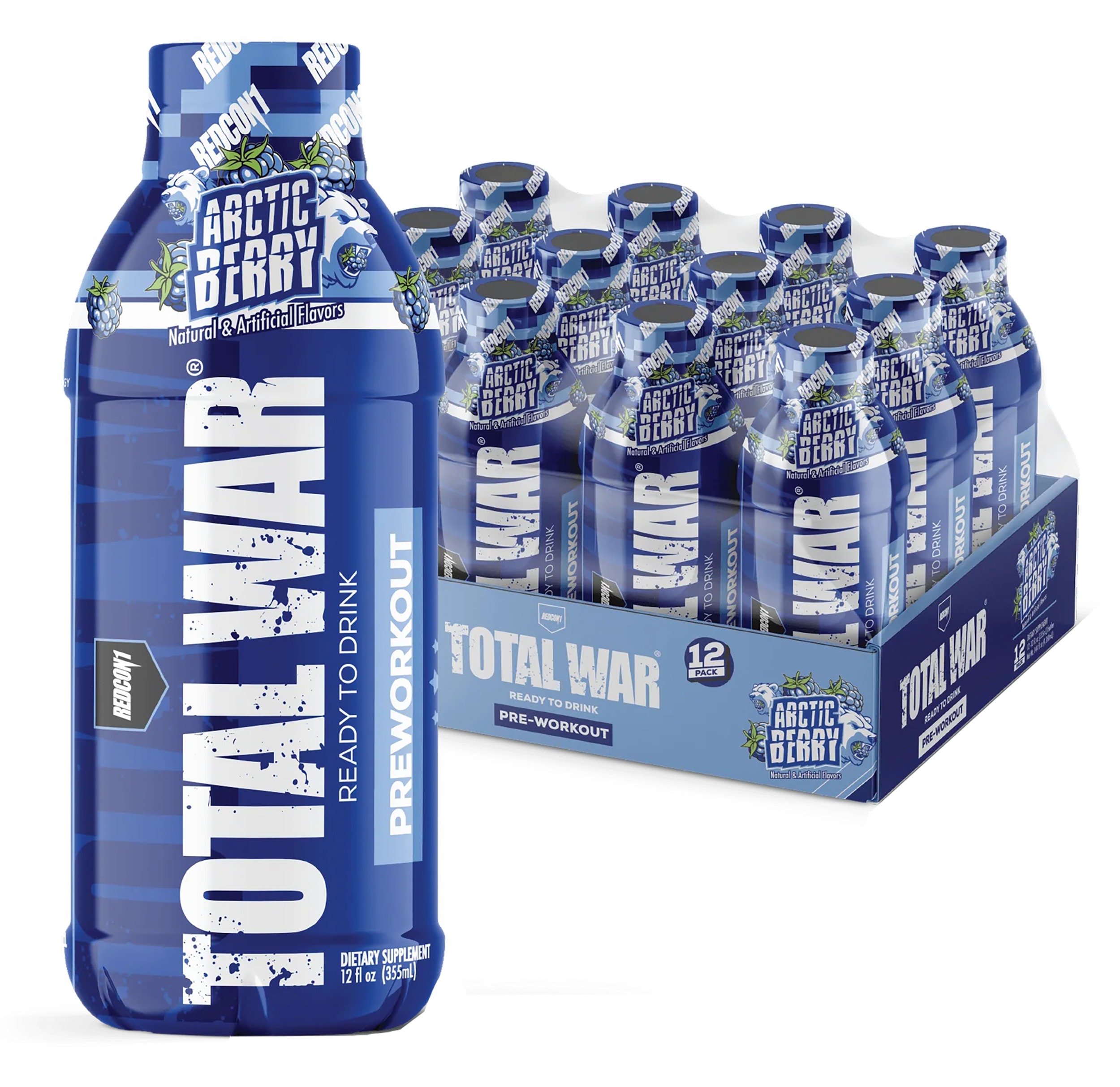 Redcon1 Total War Ready to Drink Preworkout Arctic Berry 12 Pack