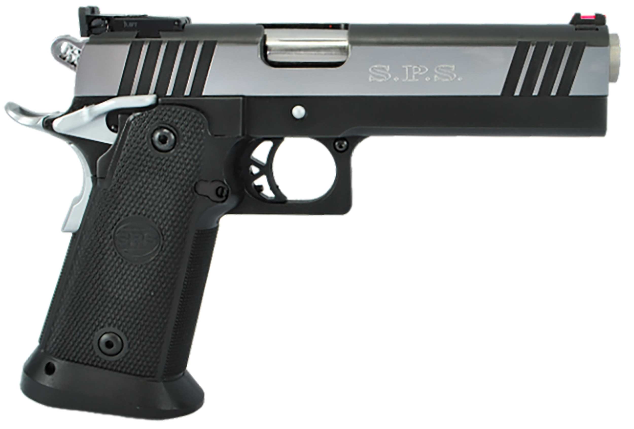 TriStar 85674 SPS Pantera 1911 9mm Luger 18+1 5" Stainless Steel Barrel, Black Chrome Serrated Steel Slide, Black Steel Frame w/Beavertail, Black Polymer Grip, Right Hand