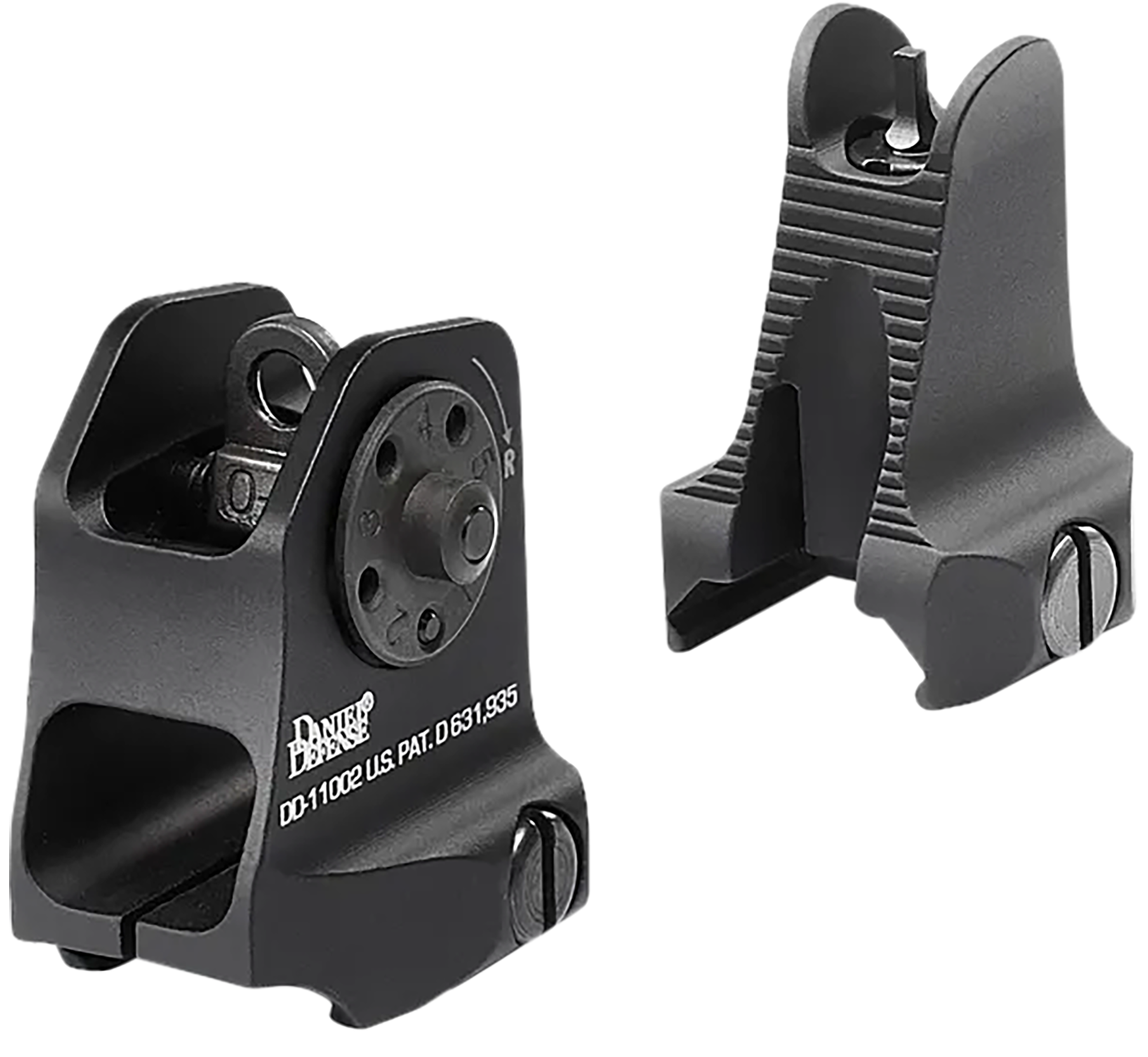 Daniel Defense 1908809116 AR-15 Iron Sight Set Black Hardcoat Anodized Fixed Front & Rear Sight