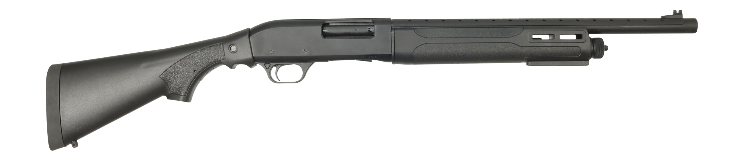 Tokarev USA 21000430 TSP 12 Gauge Pump 3" 4+1 18.50" Black Heat Shield Barrel, Black Drilled & Tapped Aluminum Receiver, Fixed Black Synthetic Stock