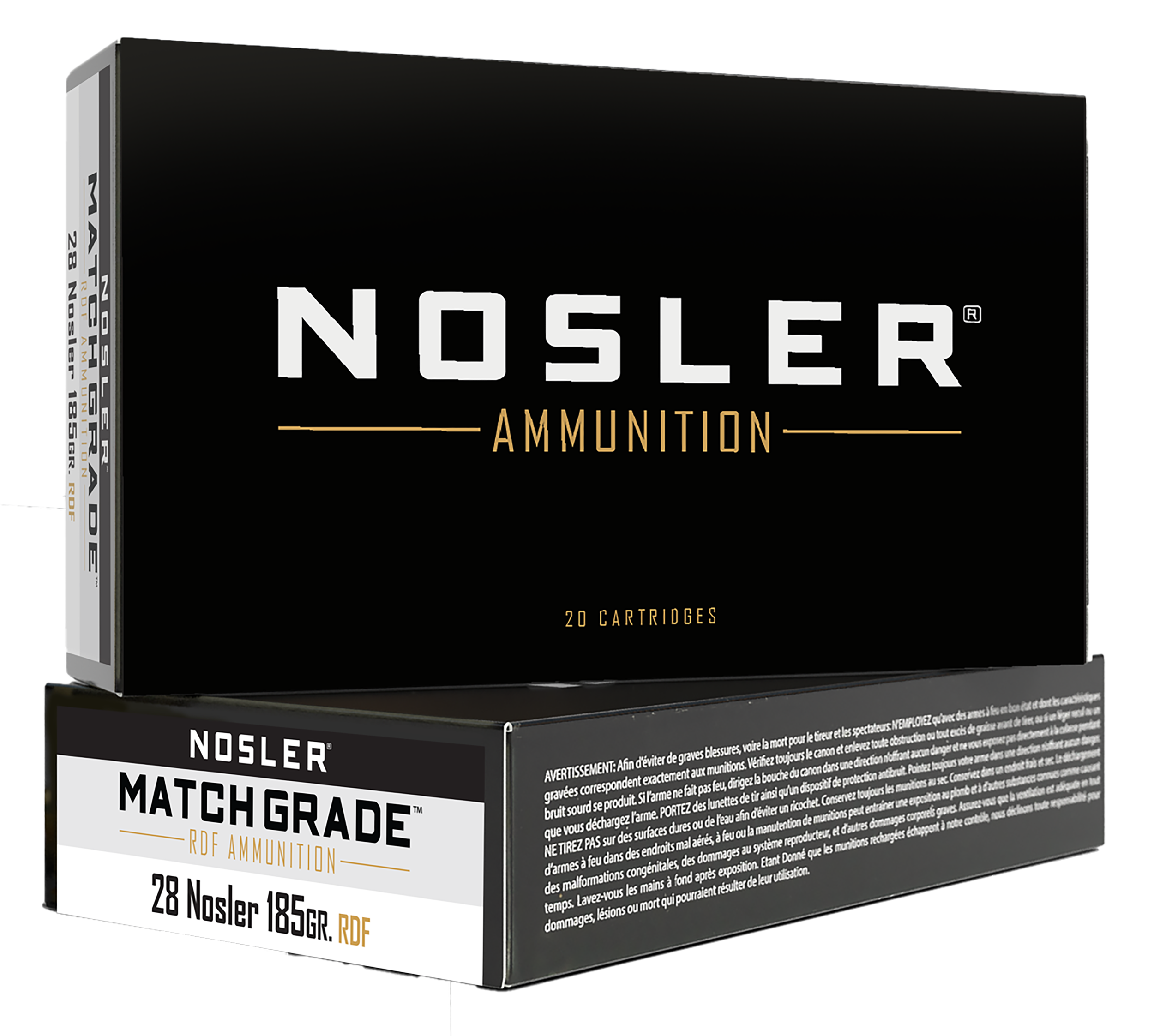 Nosler 60141 Match Grade RDF 28Nosler 185gr RDF Hollow Point Boat Tail 20 Per Box/10 Case