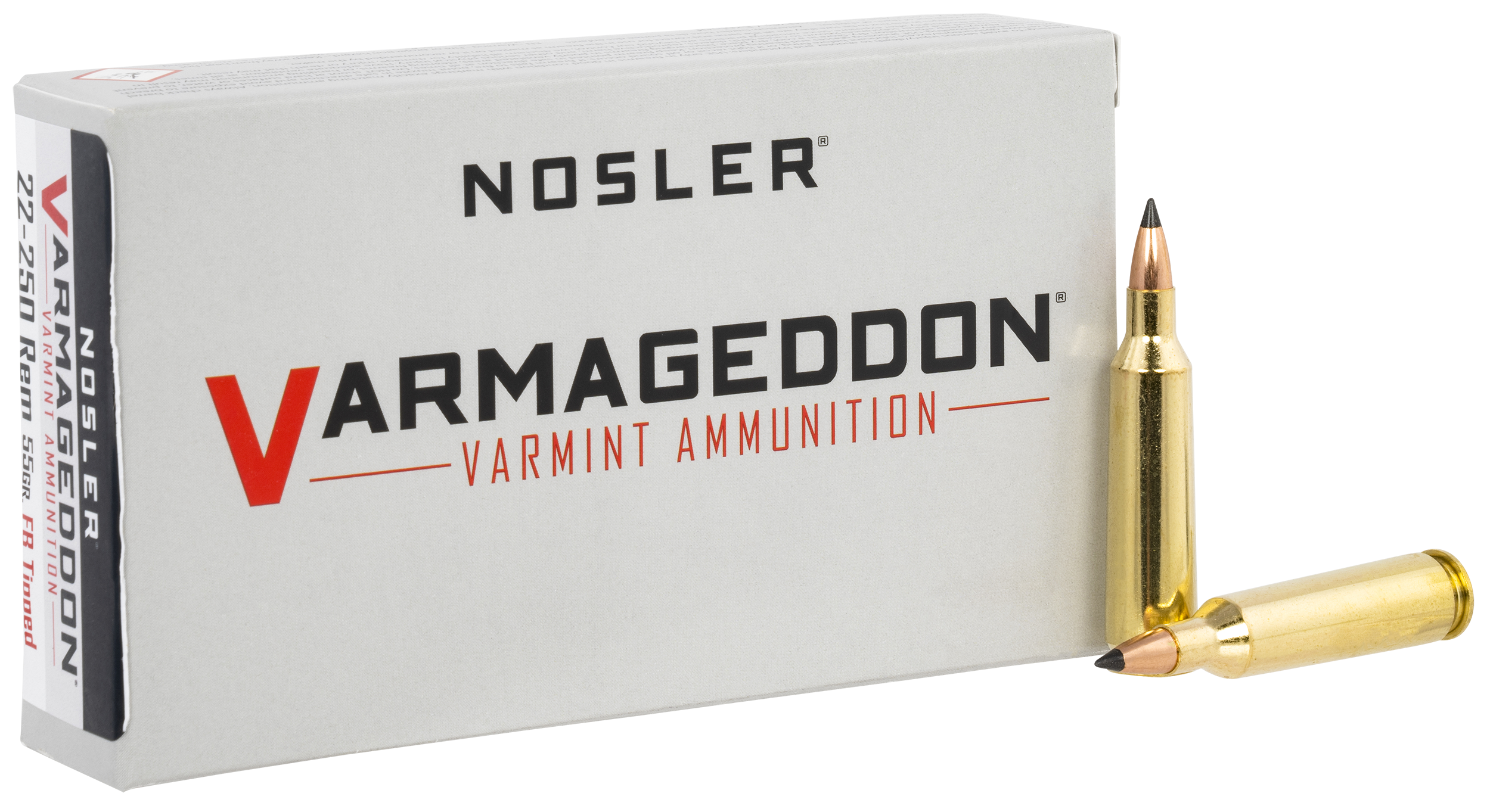 Nosler 65155 Varmageddon 22-250Rem 55gr Flat Base Tipped 20 Per Box/10 Case