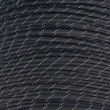 Mero 550 Paracord - 100' 550 lb Black 3 Reflctive Trac