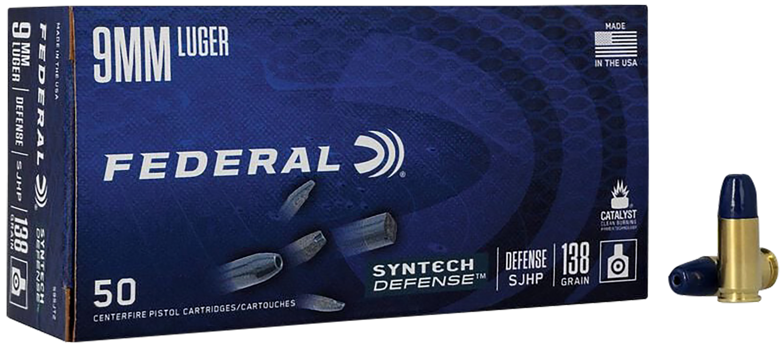 Federal S9SJT2 Syntech Defense 9mmLuger 138gr Segmented Jacketed Hollow Point 50 Per Box/10 Case