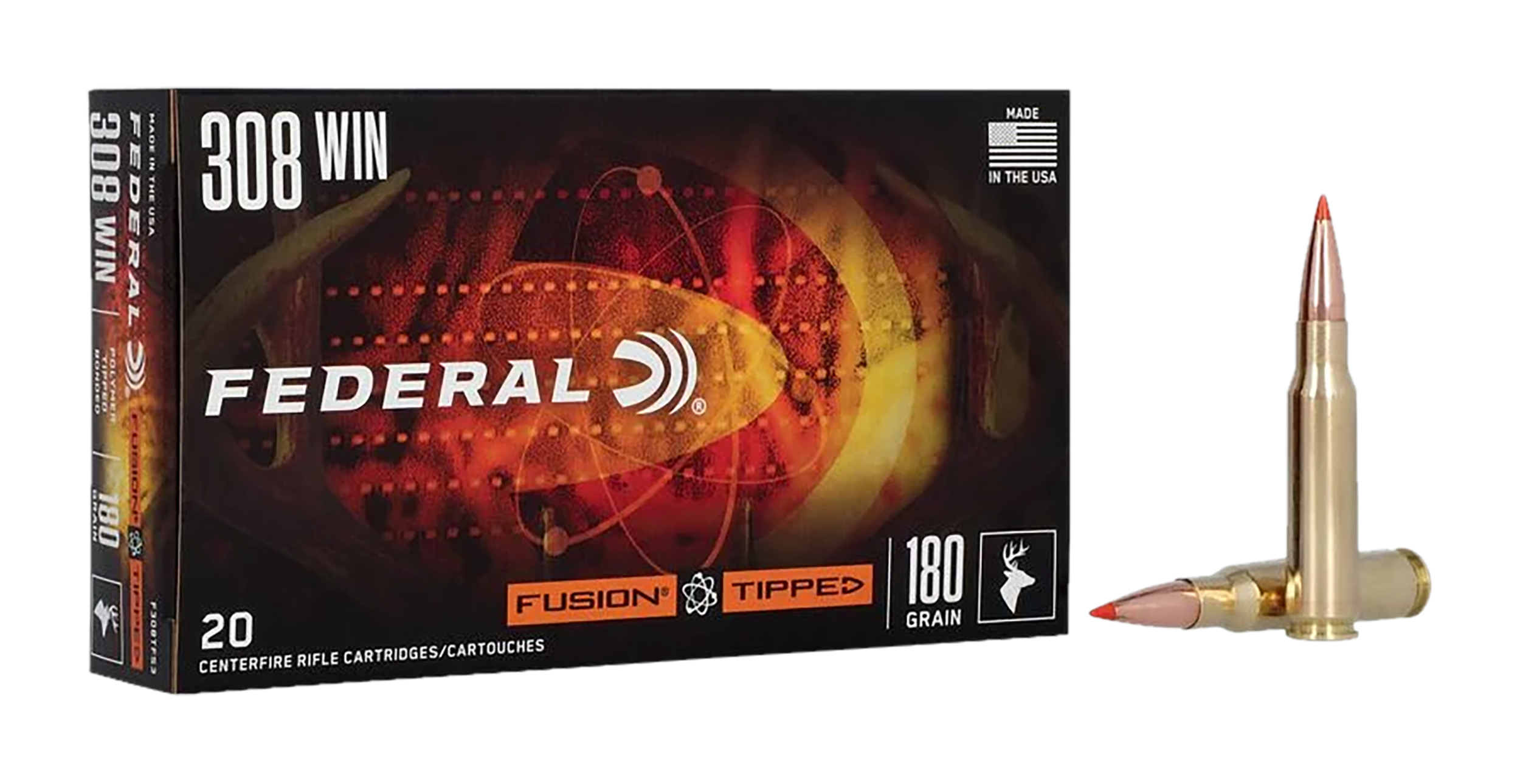 Federal F308TFS3 Fusion 308Win 180gr Bonded Soft Point 20 Per Box/10 Case