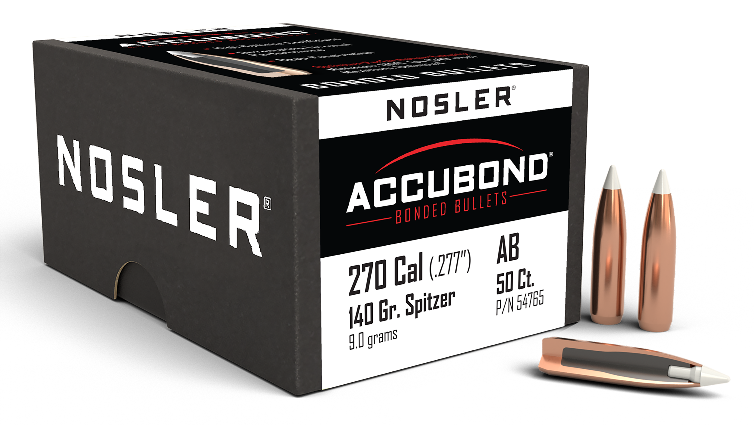 Nosler 54765 AccuBond 270Win 140gr Spitzer Point 50/Box