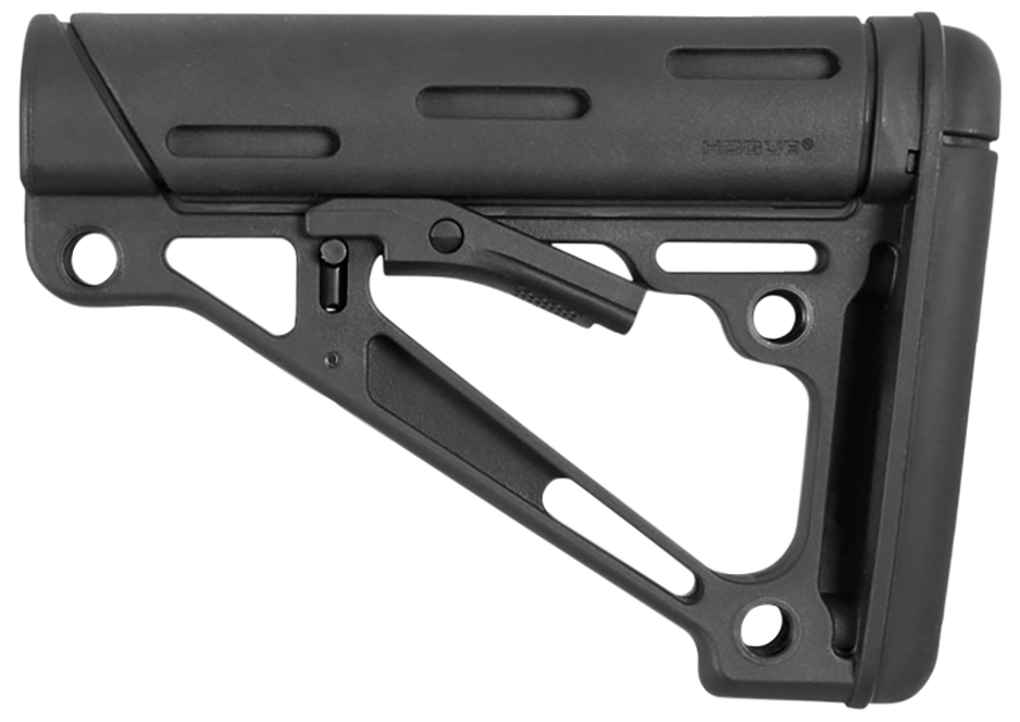 Hogue 15040 OverMolded Collapsible Buttstock made of Synthetic Material with Black Finish & Overmolded Rubber for Mil-Spec AR-15, M16