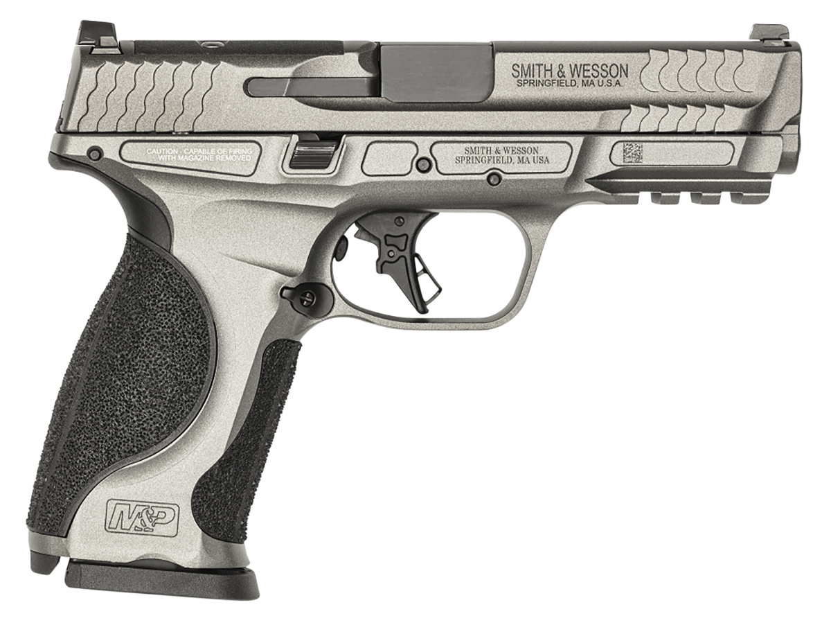 Smith & Wesson 13194 M&P M2.0 Optic Ready 9mm Luger 17+1 (3) 4.25", Tungsten Gray, Aluminum Frame with Picatinny Rail, Optic Cut Slide, Interchangeable Backstrap Grip, Ambi Controls