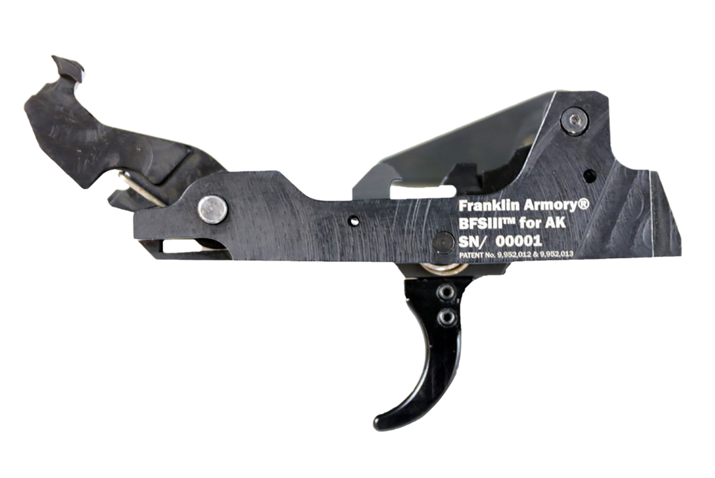 Franklin Armory 0350002BLK  Binary 9mm Black Curved Trigger Fits AK Platform