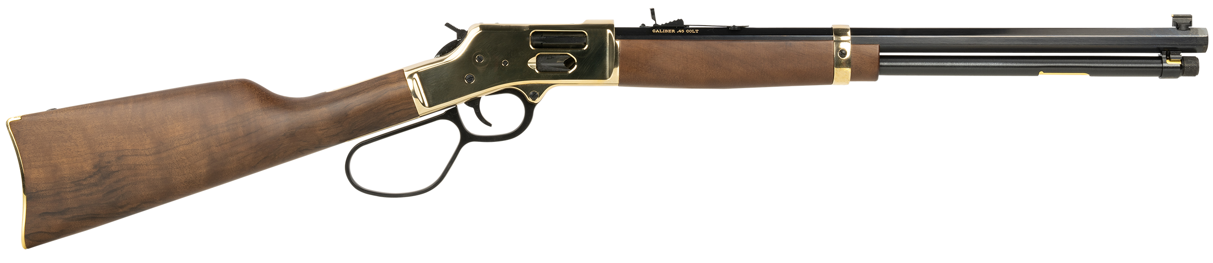 Henry H006GCL Side Gate  45 Colt (LC) 10+1 20" Blued Octagon Barrel, Polished Brass Rec, American Walnut Stock, Adj. Sight, Large Loop Lever