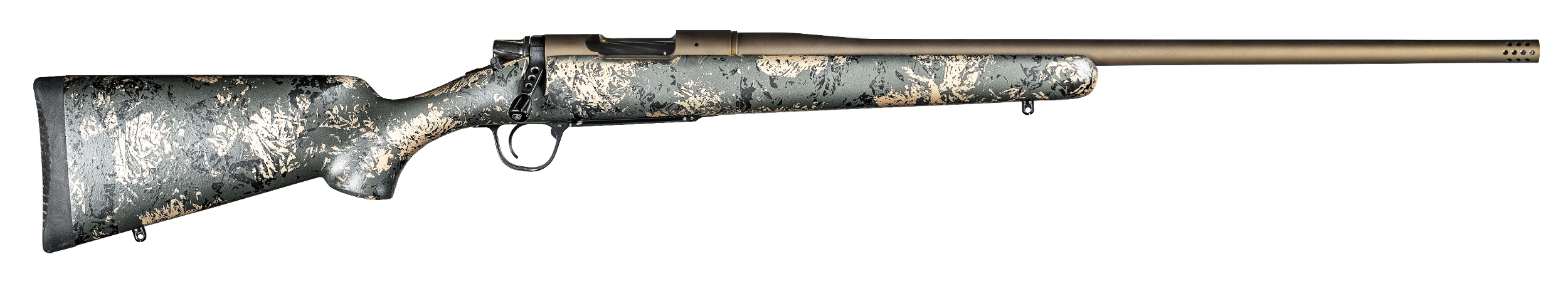 Christensen Arms 8010108300 Mesa FFT 308 Win 4+1 20" Threaded Barrel, Burnt Bronze Cerakote, Green with Black/Tan Webbing Stock
