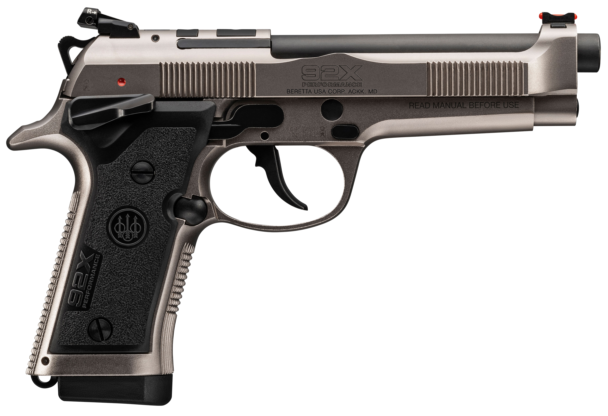 Beretta USA J92XRD21 92X Performance Defensive Full Size Frame 9mm Luger 15+1, 4.90" Black Barrel, Gray Nistan Optic Ready/Serrated Steel Slide & Frame w/Beavertail