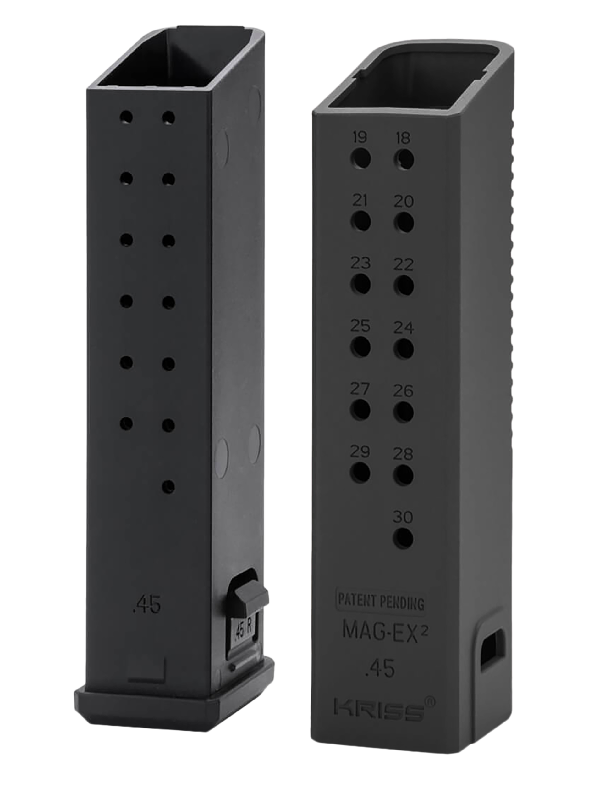 Kriss USA KVAMX2K90BL00 Mag-Ex2 Extension Kit Extended 9mm Luger 40rd Compatible w/Glock 17 Gen3-5 17rd Magazines Black Polymer