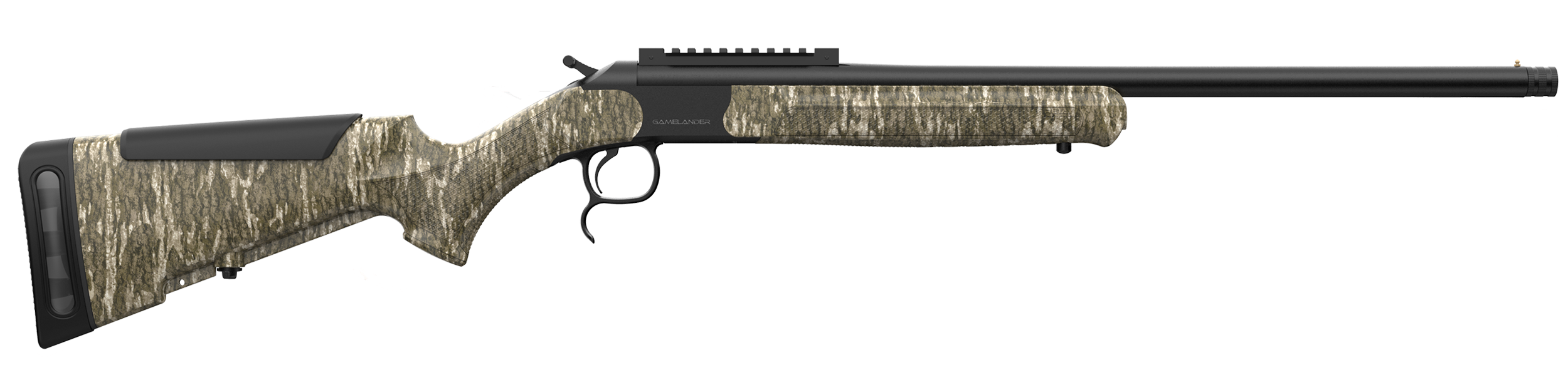 Retay USA GML20BTL Gamelander 20 Gauge Single Shot 3" 1rd Black Deep Bore Barrel, Black Drilled & Tapped Receiver w/Picatinny Rail, Adj LOP Bottomland Synthetic Stock