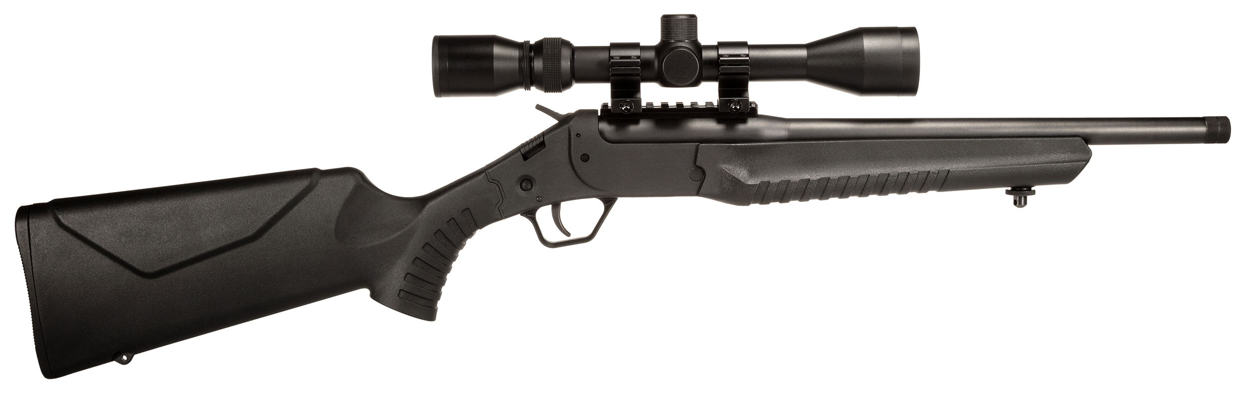 Rossi LWC0350-BKS LWC w/Optic 350 Legend 1rd 16.50" Black Oxide Threaded Barrel, Black Picatinny Rail Steel Receiver, Black Fixed Synthetic Stock