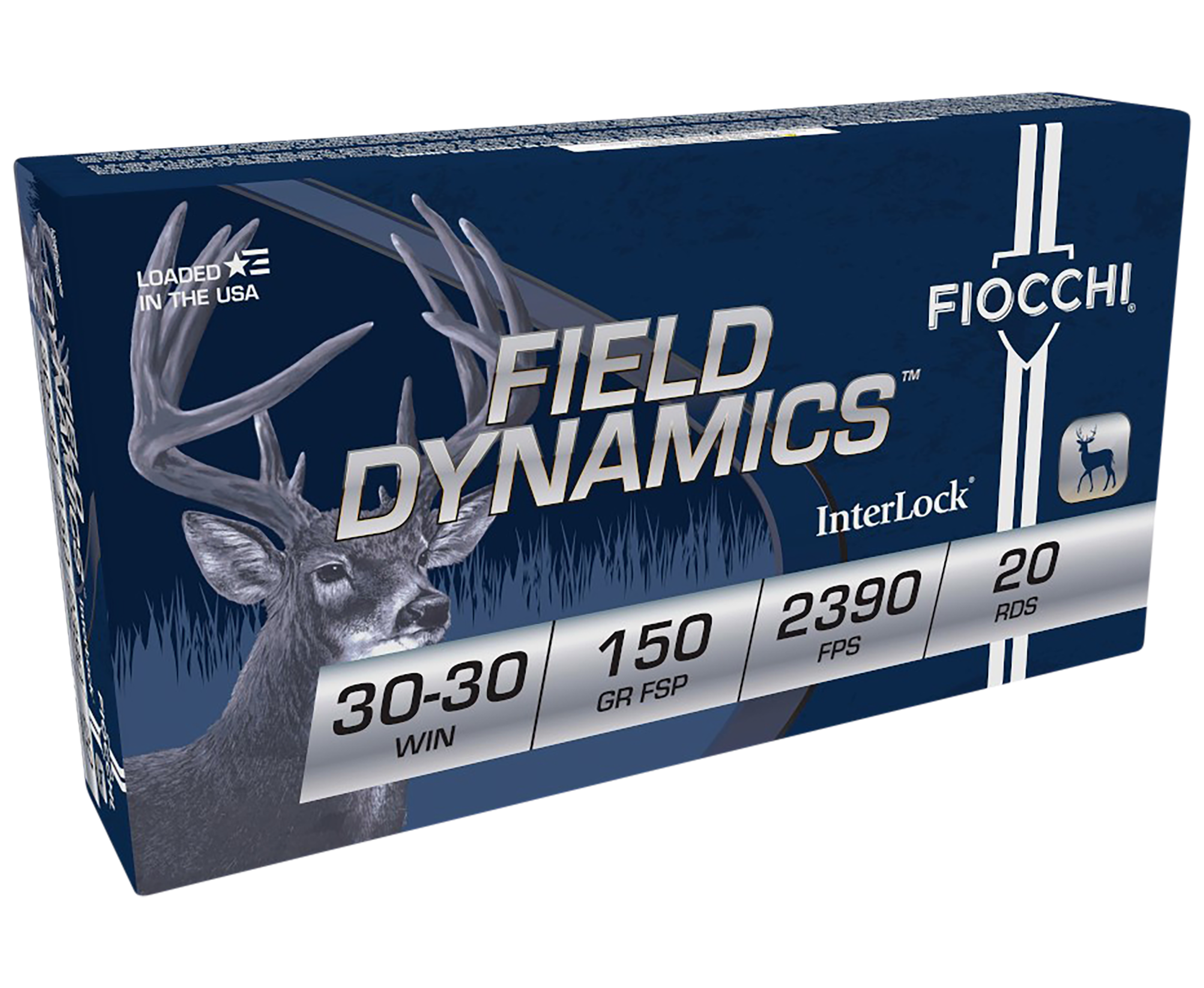 Fiocchi 3030B Field Dynamics InterLock 30-30Win 150gr Flat Soft Point 20 Per Box/10 Case