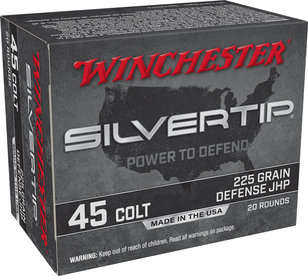 Winchester Ammo W45CST Silvertip  45Colt 225gr Silvertip Jacket Hollow Point 20 Per Box/10 Case