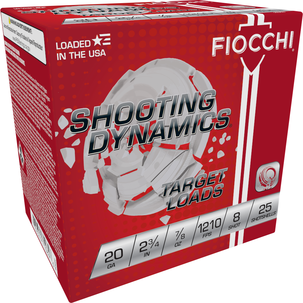 Fiocchi 20SD8 Shooting Dynamics Target 20Gauge 2.75" 7/8oz 8Shot 25 Per Box/10 Case