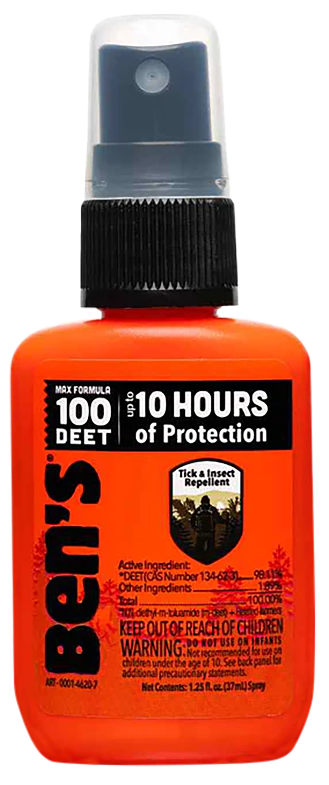 Ben's 00067070 100  Odorless Scent 1.25oz Spray Repels Ticks & Biting Insects Effective Up to 10 hrs