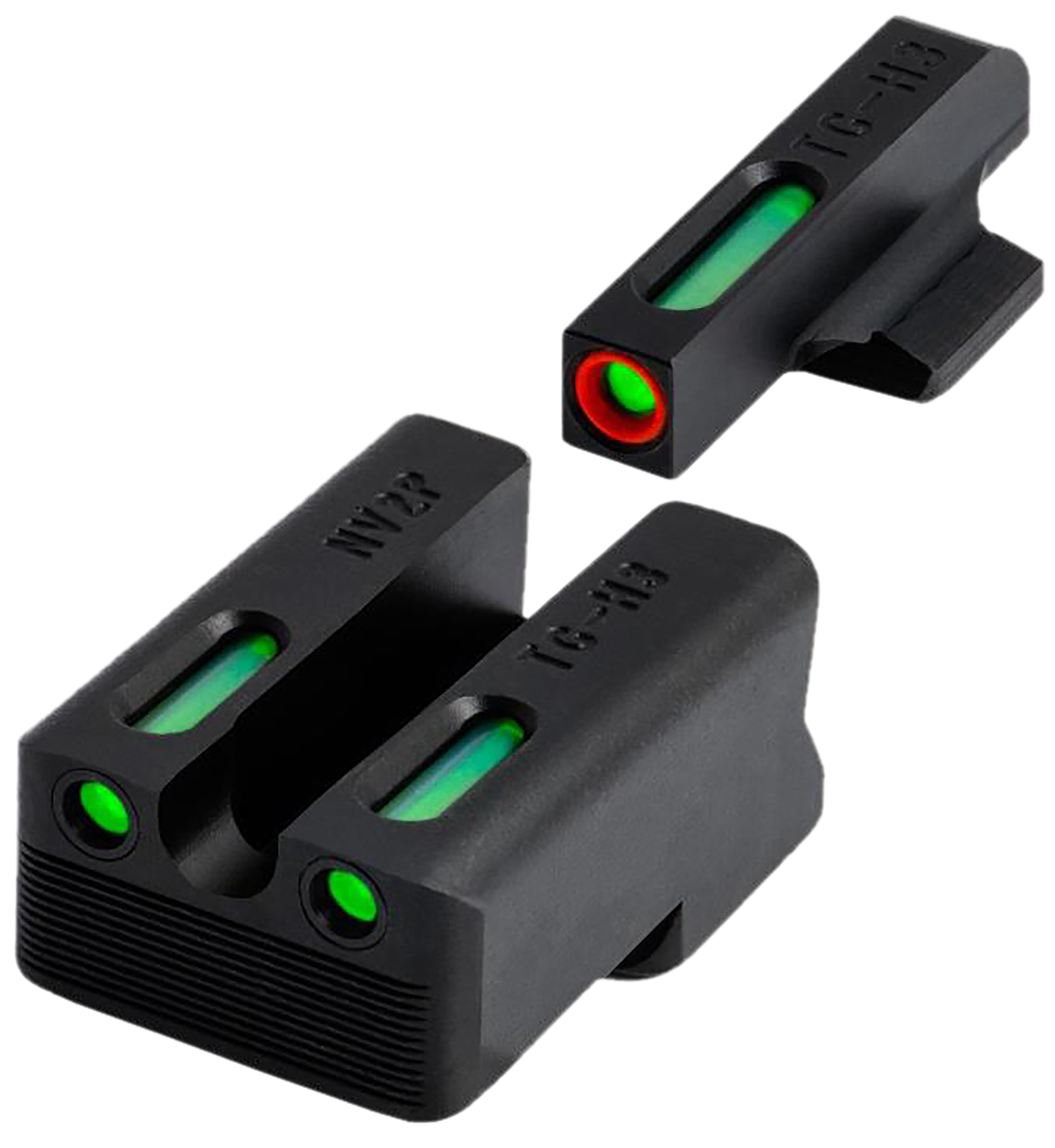 TruGlo TGTG13NV2PC TFX Pro Green Tritium & Fiber Optic Orange Outline Front Sight Green Tritium & Fiber Optic Rear Sight