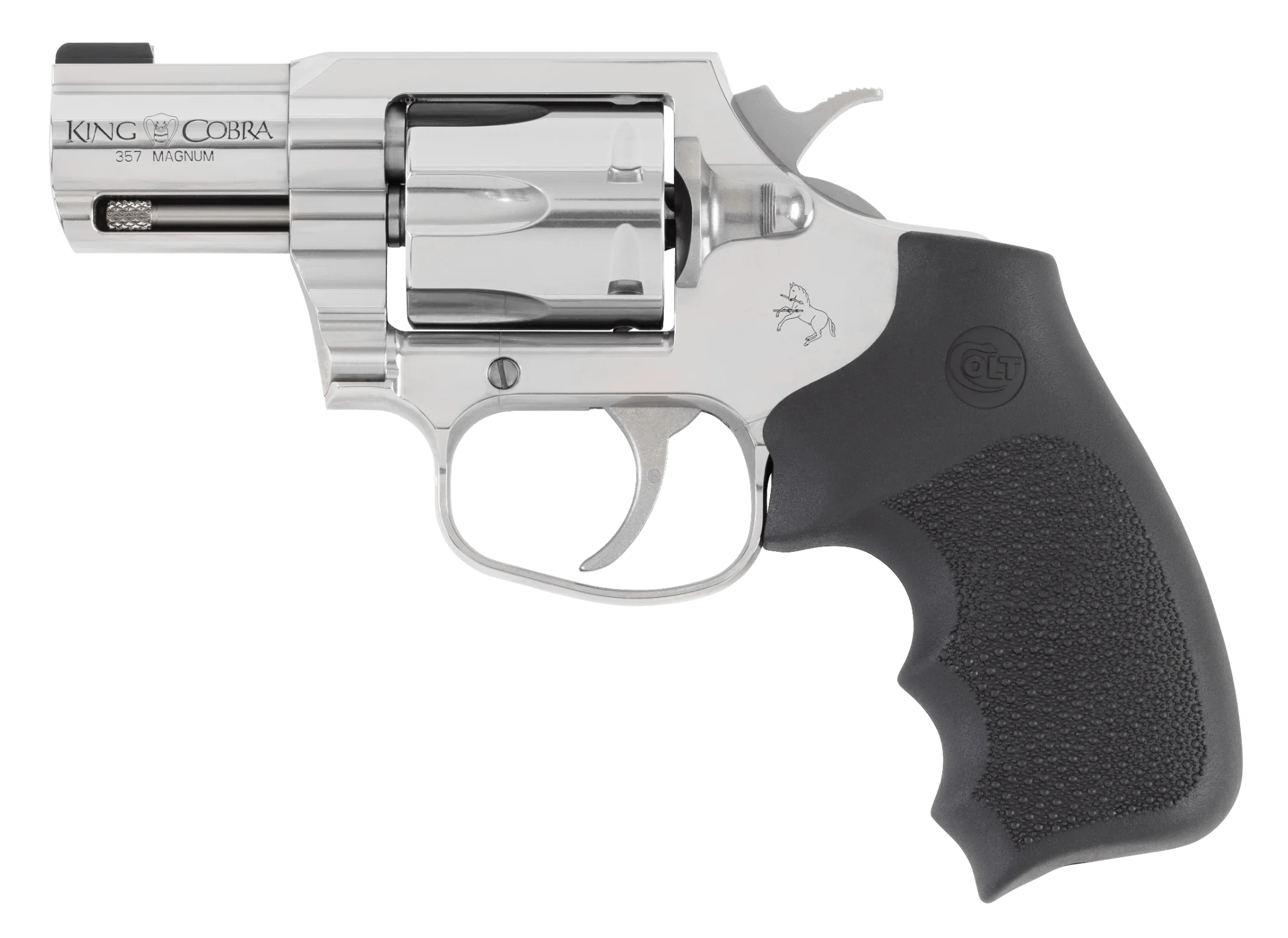 Colt Mfg KCOBRASB2RBBS King Cobra  Carry 357 Mag 6 Shot 2" Stainless Steel Barrel, Cylinder & Frame, Black Hogue Overmolded Grip