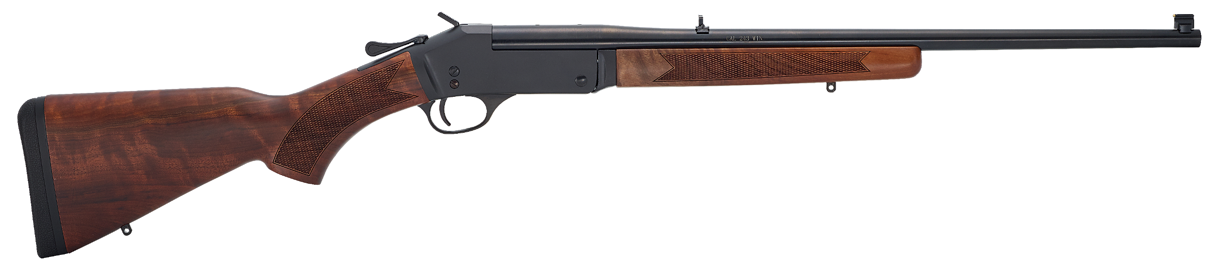 Henry H015Y243 Single Shot  Youth 243 Win 1rd 22" Blued Steel Barrel, Blued Steel Receiver, American Walnut Stock, Right Hand