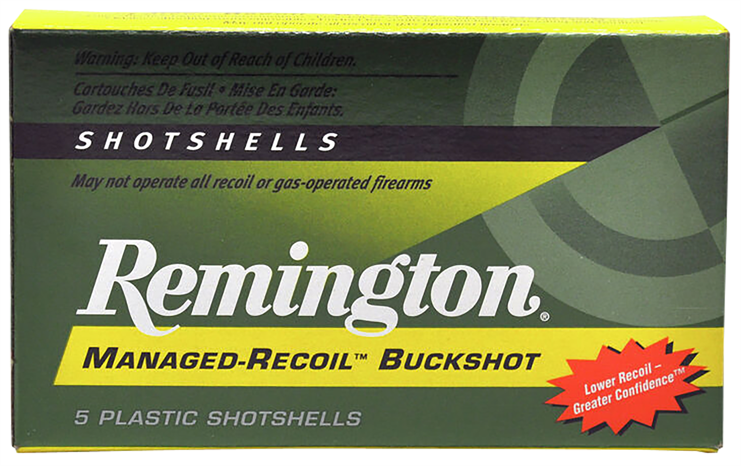 Remington Ammunition 20282 Managed Recoil Buckshot 12Gauge 2.75" 00Buck Shot 5 Per Box/20 Case