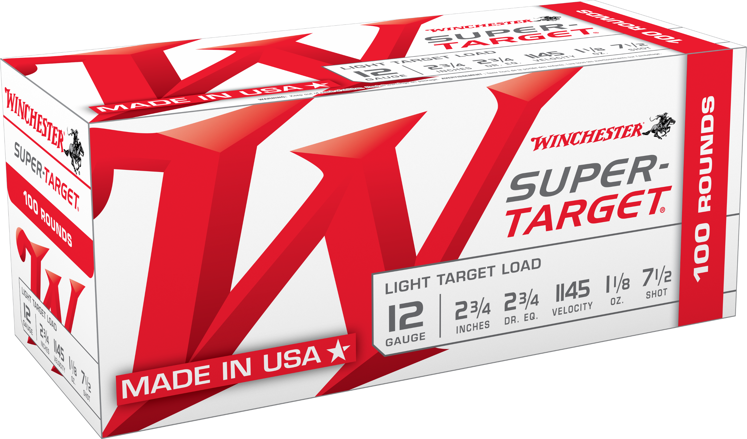 Winchester Ammo TRGT127VP Super-Target Light Target 12Gauge 2.75" 1 1/8oz 7.5Shot 100 Bx/2 Case *Value Pack