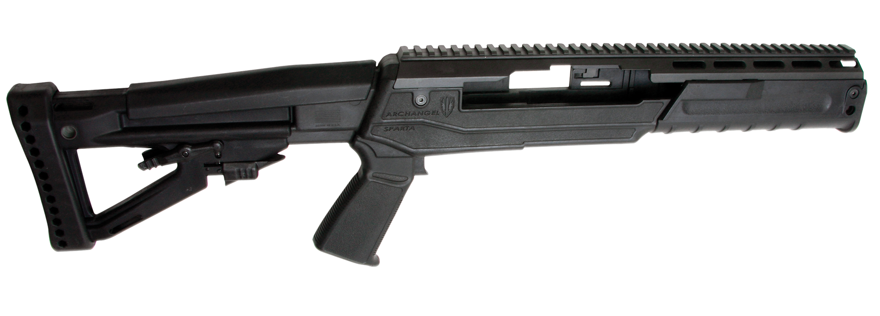 Archangel AA1430 Sparta Conversion Stock Black Synthetic 4 Position Collapsible with Pistol Grip for Ruger Mini-14, Mini Thirty