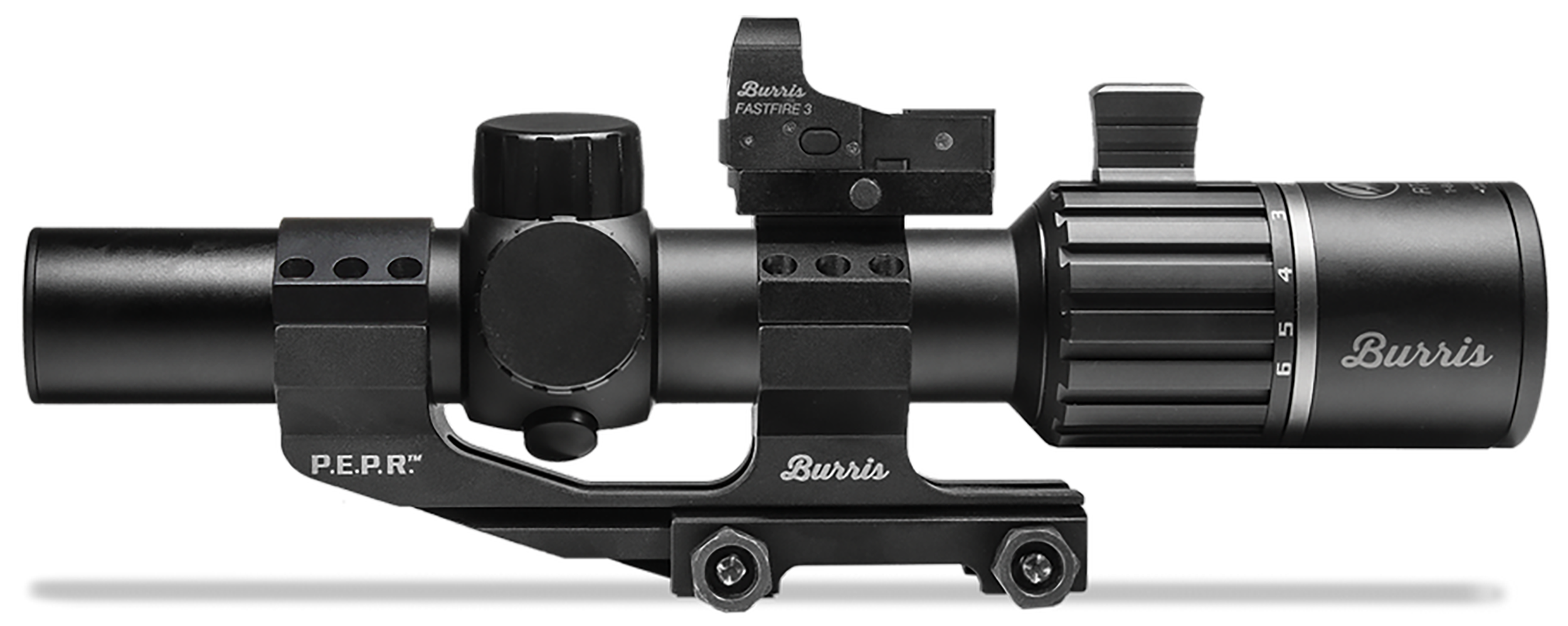 Burris 200475 RT-6 Tactical Kit Matte Black 1-6x24mm 30mm Tube Illuminated Ballistic 5X Reticle Includes FastFire 3 & P.E.R.P. Mount