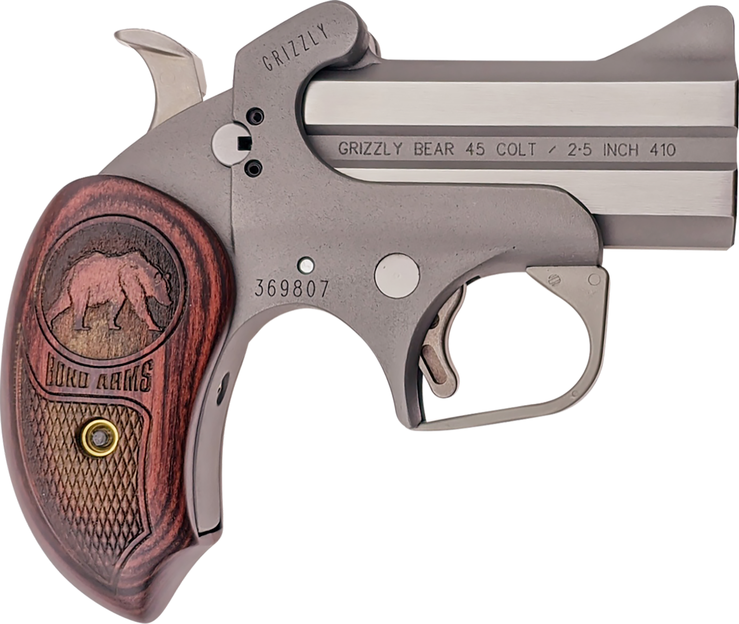 Bond Arms BAGR Grizzly Rough Series 45 Colt/410 Gauge 2rd Shot 3" Extended Rosewood Grips Right Hand