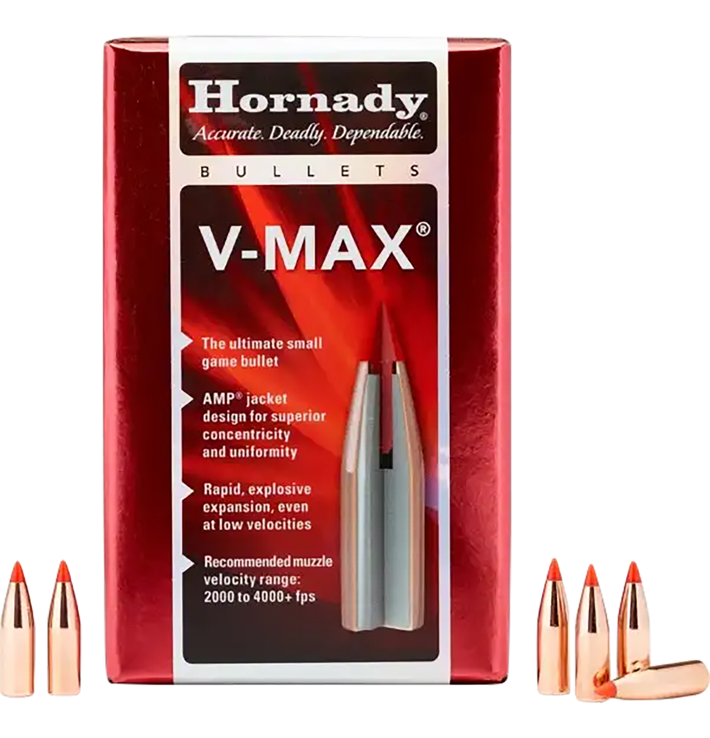 Hornady 22272 V-Max Varmint 22 Cal .224 55 gr V Max 100 Per Box/ 40 Case