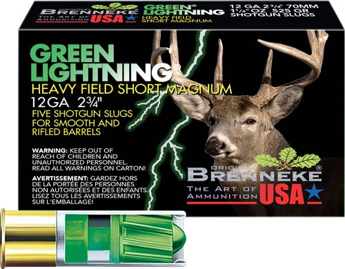 BRENNEKE USA GREEN LIGHTNING 12GA 2.75" 1-1/4OZ 5RD 50BX/CS
