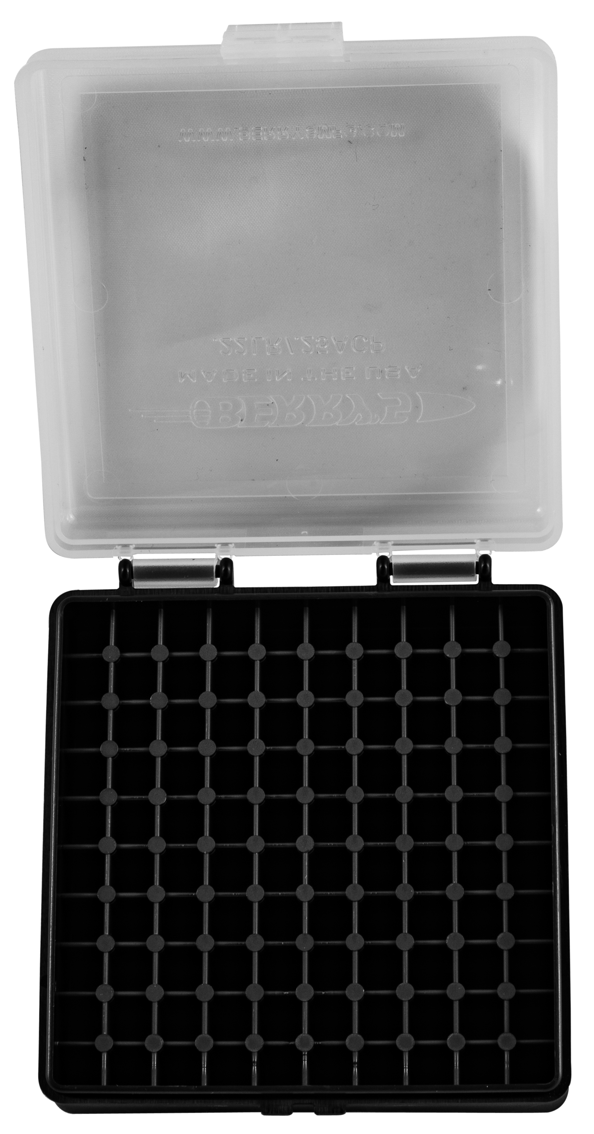 Berry's 63600 Ammo Box  22LR Clear/Black Polypropylene 100rd