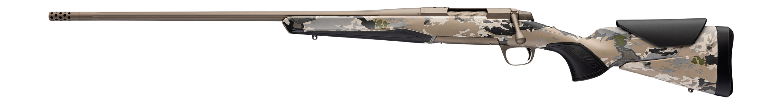 Browning 036125229 X-Bolt 2 Speed Full Size 300 Win Mag 3+1 26" Smoked Bronze Cerakote Fluted Threaded Barrel & Steel Drilled & Tapped Receiver, Ovix Camo w/Black Overmold Adj Vari-Tech Synthetic Stoc